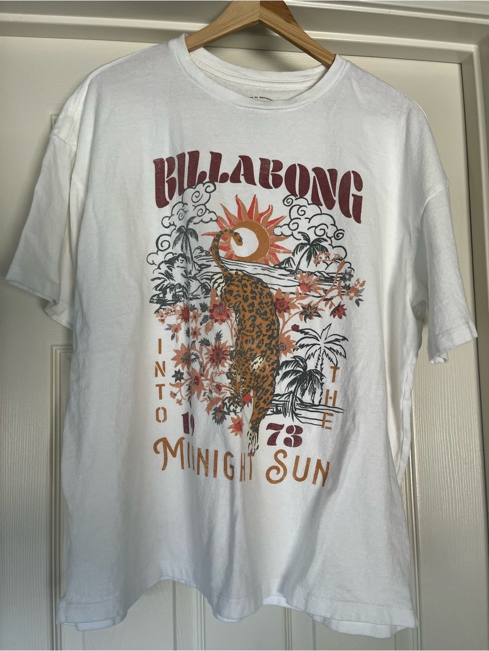Billabong White Tee with Black Logo Print